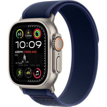 Apple Apple Watch Ultra 2, GPS, Cellular, Carcasa Natural Titanium 49mm, Blue Trail Loop - M/L
