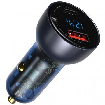 BASEUS Incarcator auto USB / USB-C 5A 65W Baseus power delivery CCKX-C0G grey