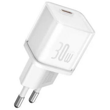 BASEUS Incarcator retea Baseus GaN5S, Quick Charge 30W, 1 x USB Type-C, alb