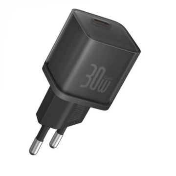 BASEUS Incarcator retea Baseus P10162504113-00, 1x USB-C, Quick Charge 30 W, GaN, Black