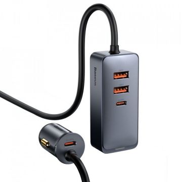 BASEUS Incarcator Retea USB Baseus CCBT-A0G, Share Together, Quick Charge, 120W, 2x USB - 2x USB Type C, Gri