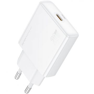 Borofone Incarcator retea Borofone BN23, Quick Charge 20W, 1 x USB Type-C, Alb