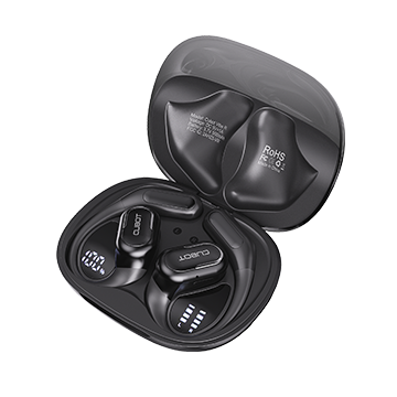 Casti wireless Cubot Vibe R, Negru, Design open-ear, Carcasa incarcare 500mAh, Bluetooth 5.4, IPX7, Anulare zgomot ENC, Control tactil, Din aliaj cu memorie