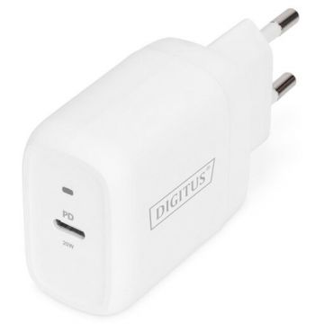 Digitus Incarcator priza USB type C, 20W, Digitus, Alb