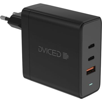 Dviced Incarcator retea Dviced DV221012, 65W, GaN, 1 USB-A, 2 USB-C, Negru