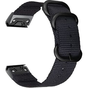 GARMIN Curea ceas, QuickFit, 20mm,  pentru Garmin Fenix , 5S/6S/7S, Nylon, Negru