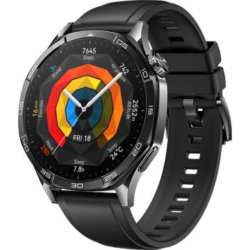 Huawei Smartwatch HUAWEI Watch GT 5, 46mm, GPS, Android-iOS, Black Fluoroelastomer Strap, Negru