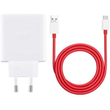 OnePlus Incarcator retea OnePlus SUPERVOOC, Quick Charge, 100W, USB, Cablu USB-C, Alb