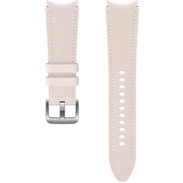 Samsung Galaxy Watch 4 / 4 Classic - Bratara Hybrid, cu cusatura (20mm, M/L), piele - Roz