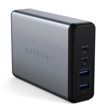 Satechi Incarcator Satechi 108W Type-C MultiPort Travel Charger (1x USB-C PD,2x USB3.0,1xQualcomm 3.0) - Space Grey