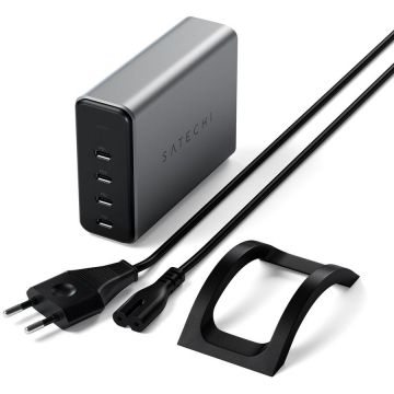 Satechi Incarcator USB-C Satechi 165W, 4-PORT PD, tehnologie Gallium Nitride, 4xUSB-C pana la 100W
