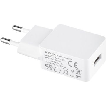 Sharkk Incarcator retea Sharkk, 5W, 1A, 1 x USB-A, Alb HYP-14-1000G