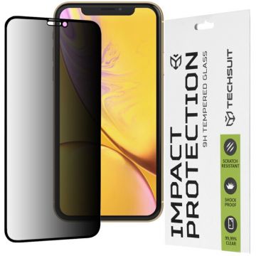 techsuit Folie sticla iPhone XR Techsuit 111D Privacy Full Glue, negru