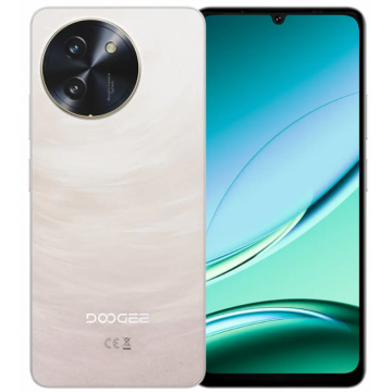 Telefon Mobil Doogee Note 59 Pro, Crem, 5G, 6.75   HD+ IPS 120Hz, 32GB RAM (8GB + 24GB extensibil), 256GB, Android 15, Unisoc T8200, 16MP+8MP, 6250mAh, NFC, Dual SIM