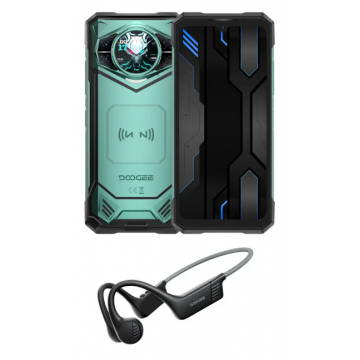 Telefon mobil Doogee S200X VIP, Verde, 5G, Dual Display 6.72  +1.32  , AMOLED, Functii AI, 32GB RAM (12GB+20GB extensibili), 512GB ROM, 100MP, Android 14, Dimensity 7050, 10100mAh, Casti, Dual SIM