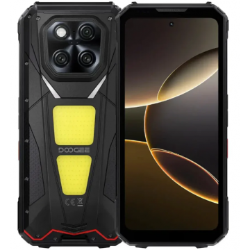 Telefon Mobil Doogee V Max Play VIP, Negru, Proiector Video, 5G, 6.78   FHD+ 120Hz, 36GB RAM (16GB + 20GB extensibili), 512GB ROM, Android 15, 200MP + 20MP Night Vision, 20500mAh, 45W, Dual SIM