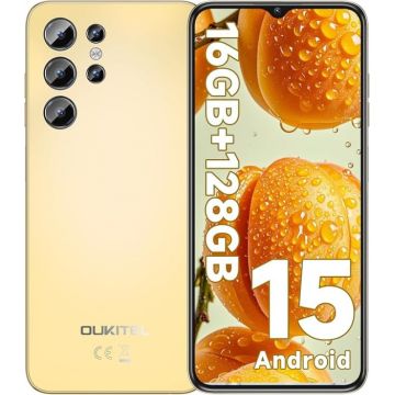 Telefon Mobil Oukitel C1, Auriu, 4G, 6.52   IPS, 16GB RAM (4GB + 12GB extensibili), 128GB ROM, 13MP, Android 15, Unisoc T606, OTG, 5150mAh, 10W, Dual SIM