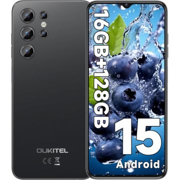 Telefon Mobil Oukitel C1, Negru, 4G, 6.52   IPS, 16GB RAM (4GB + 12GB extensibili), 128GB ROM, 13MP, Android 15, Unisoc T606, OTG, 5150mAh, 10W, Dual SIM
