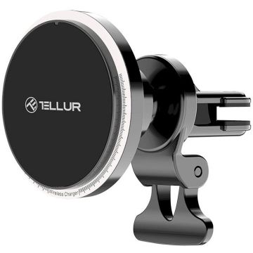 Tellur Incarcator auto wireless Tellur, compatibil MagSafe, 15W, Negru