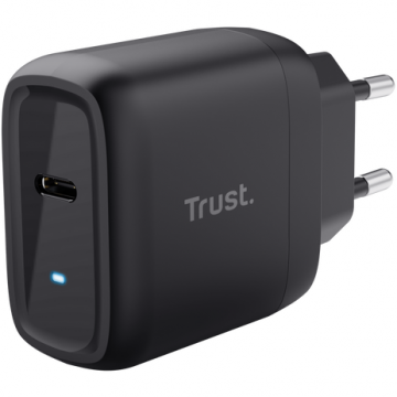 Trust Incarcator retea Trust Maxo PD 65W, 1XUSB-C, cablu 2m USB-C inclus, Negru