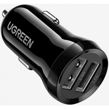 Ugreen Incarcator auto UGREEN 50875, 2x USB, 24W, 4.8A, Negru