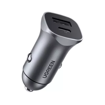 Ugreen Incarcator auto Ugreen CD130 QC, 1x USB-C, 1x USB, 3A, Gray