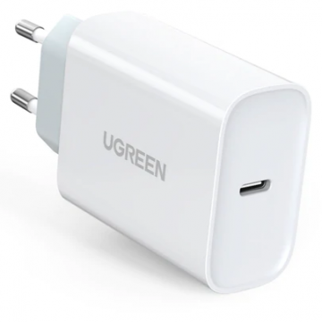 Ugreen Incarcator retea Ugreen, CD127 Quick Charge 30W, 1 x USB Type-C 5V/3A, alb