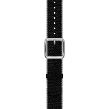 Withings Withings Polyethylene terephthalate Wristband 18mm w Silver buckle for Scanwatch 38mm, Steel HR 36mm, Withings Move, Move ECG, Steel - Black & White