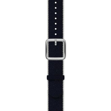 Withings Withings Polyethylene terephthalate Wristband 18mm w Silver buckle for Scanwatch 38mm, Steel HR 36mm, Withings Move, Move ECG, Steel - Blue & White