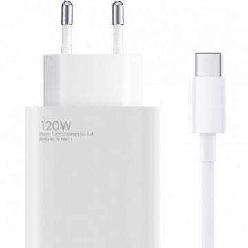 Xiaomi Incarcator retea cu cablu USB-C Xiaomi BHR9462EU, 120W, 6A, 1 x USB-A, Alb