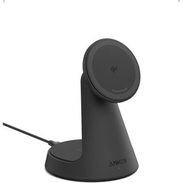 Anker Incarcator wireless Anker MagGo Stand Qi2 360 15W, pentru iPhone 16/15/14/13/12, Negru