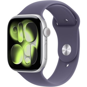 Apple Apple Watch 11 GPS, Carcasa Silver Aluminium 42mm, Purple Fog Sport Band - S/M
