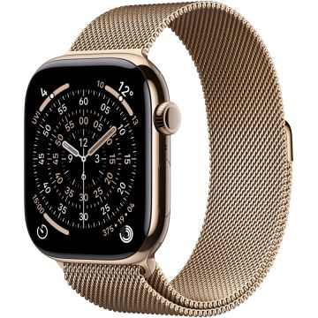 Apple Apple Watch 11 GPS + Cellular, Carcasa Gold Titanium 46mm, Gold Milanese Loop - S/M