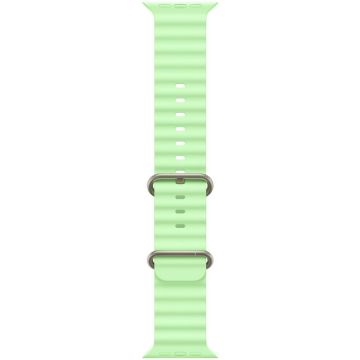 Apple Apple Watch 49mm Band:  Neon Green Ocean Band Extension - Natural Titanium Finish