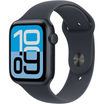 Apple Apple Watch SE (2025), GPS + Cellular, Carcasa Midnight Aluminium 44mm, Midnight Sport Band - S/M