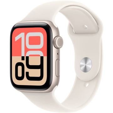 Apple Apple Watch SE (2025), GPS + Cellular, Carcasa Starlight Aluminium 44mm, Starlight Sport Band - M/L