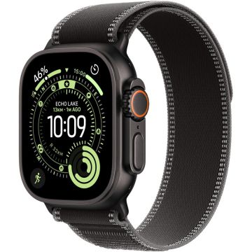 Apple Apple Watch Ultra 3, GPS + Cellular, Carcasa Black Titanium 49mm, Black/Charcoal Trail Loop - M/L