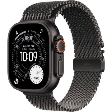 Apple Apple Watch Ultra 3, GPS + Cellular, Carcasa Black Titanium 49mm, Black Titanium Milanese Loop - Large
