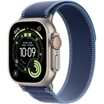 Apple Apple Watch Ultra 3, GPS + Cellular, Carcasa Natural Titanium 49mm, Blue/Bright Blue Trail Loop - S/M