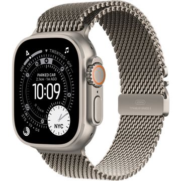 Apple Apple Watch Ultra 3, GPS + Cellular, Carcasa Natural Titanium 49mm, Natural Titanium Milanese Loop - Small