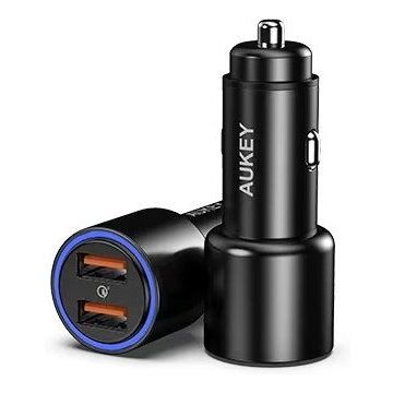 AUKEY Incarcator auto Aukey CC-Y17S din aluminiu 2xUSB QC 3.0 36W LED