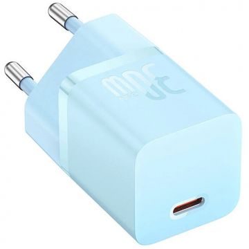 BASEUS Incarcator retea Baseus GaN5 Mini, 30W, USB-C, Fast Charger, Albastru