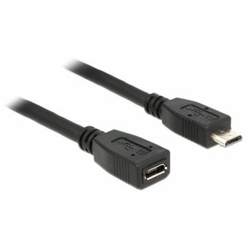 Cablu prelungitor micro USB tip B T-M 1m, Delock 83248
