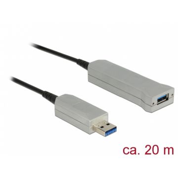 Cablu prelungitor USB 3.0 optic activ T-M 20m, Delock 83739