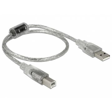 Cablu USB 2.0 A-B upstream T-T 0.5m, Delock 82057