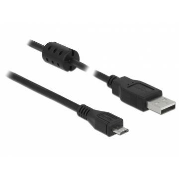 Cablu USB 2.0 la micro USB-B 3m Negru T-T, Delock 84909