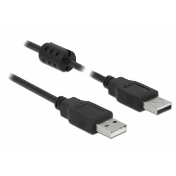 Cablu USB 2.0 tip A T-T 0.5m Negru, Delock 84888