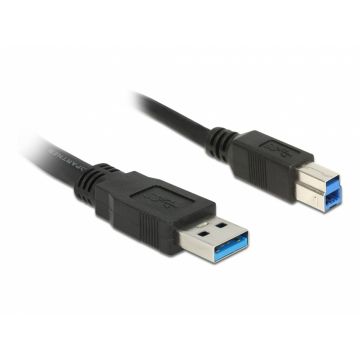 Cablu USB 3.0 A-B 2m Negru, Delock 85068
