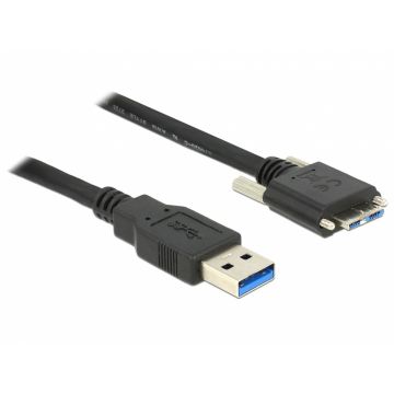 Cablu USB 3.0 la micro USB-B 3.0 1m cu suruburi, Delock 83597