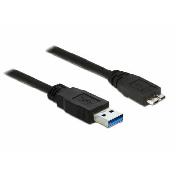 Cablu USB 3.0 la micro USB-B 3m Negru, Delock 85075